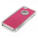 Wholesale iPhone 5 5S Sparkly Diamond Chrome Case (Hot Pink)